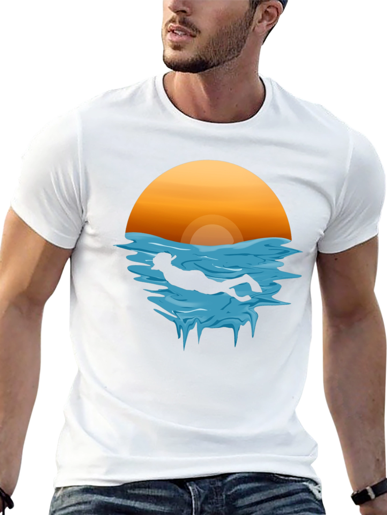 Sunset Scuba Dive Graphic Tee - Black