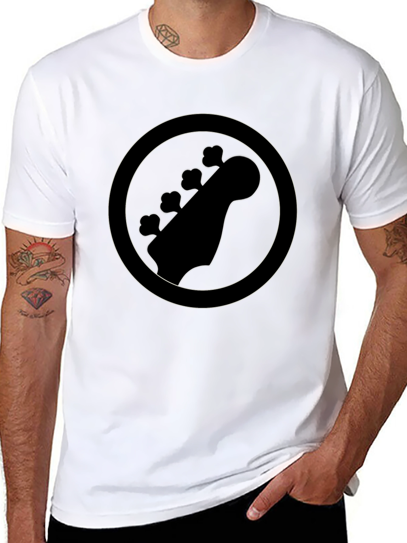 Bass Guitar Headstock T-Shirt - Musician Tee