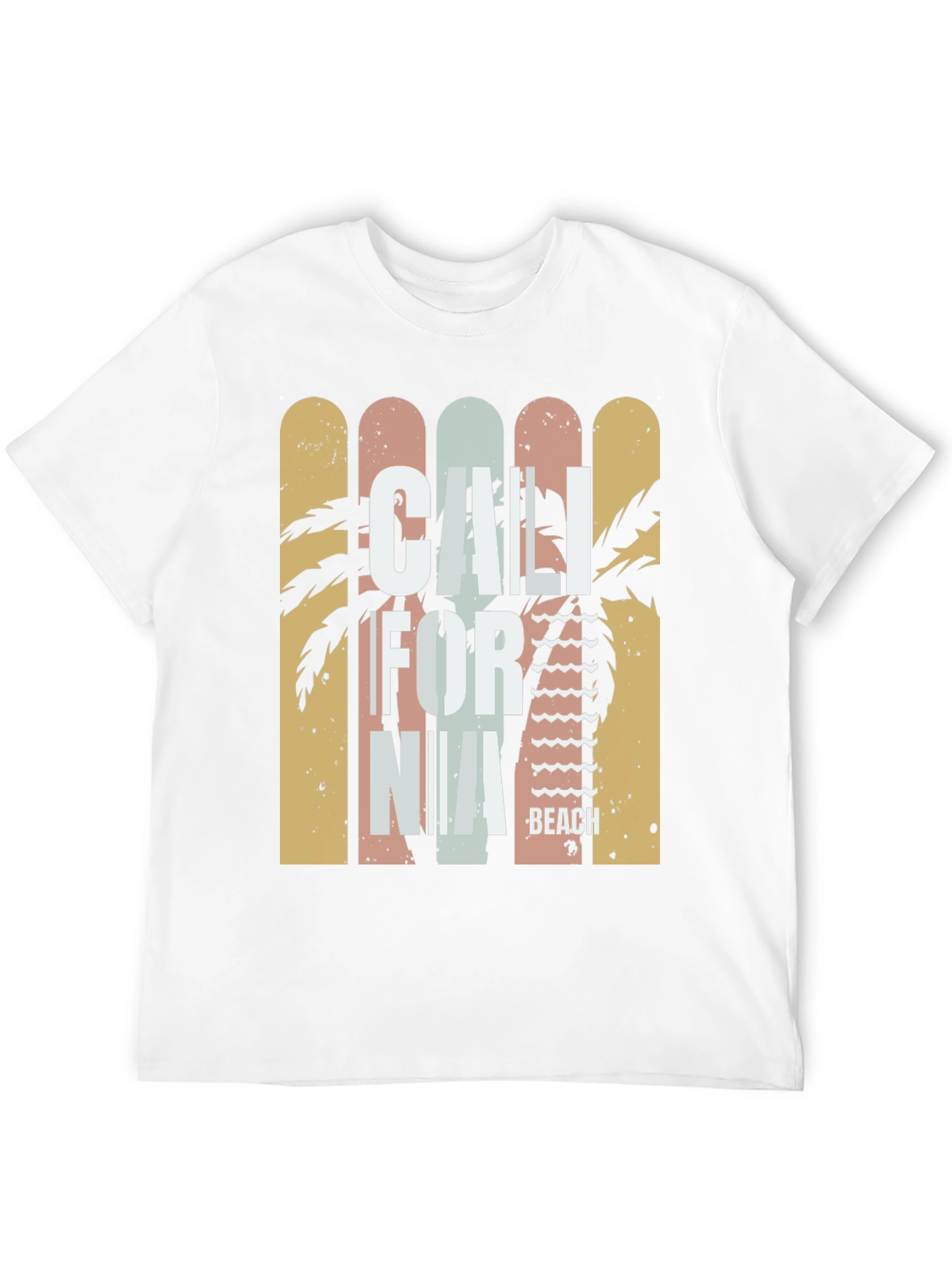 California Beach Black Graphic T-Shirt