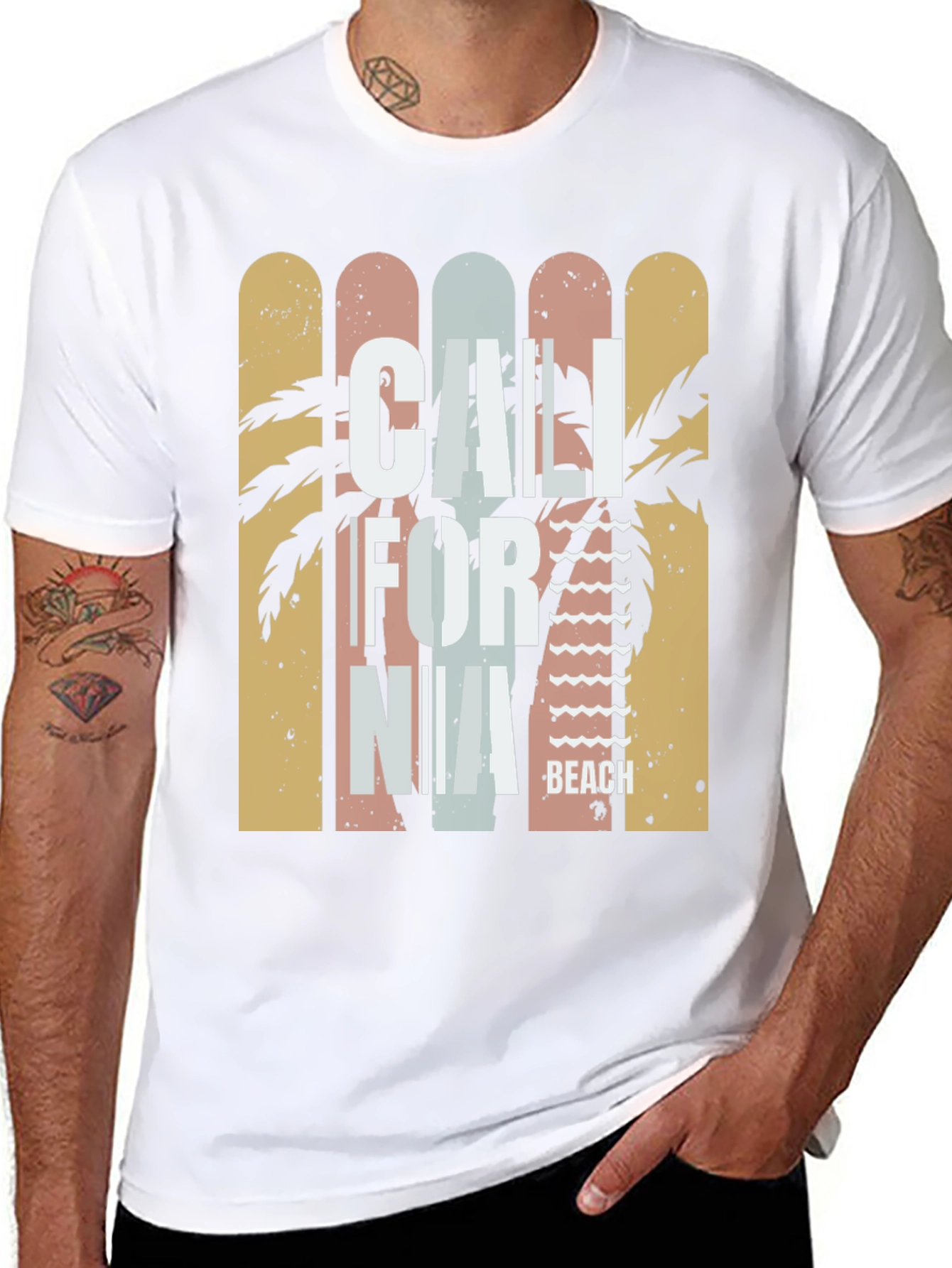 California Beach Black Graphic T-Shirt