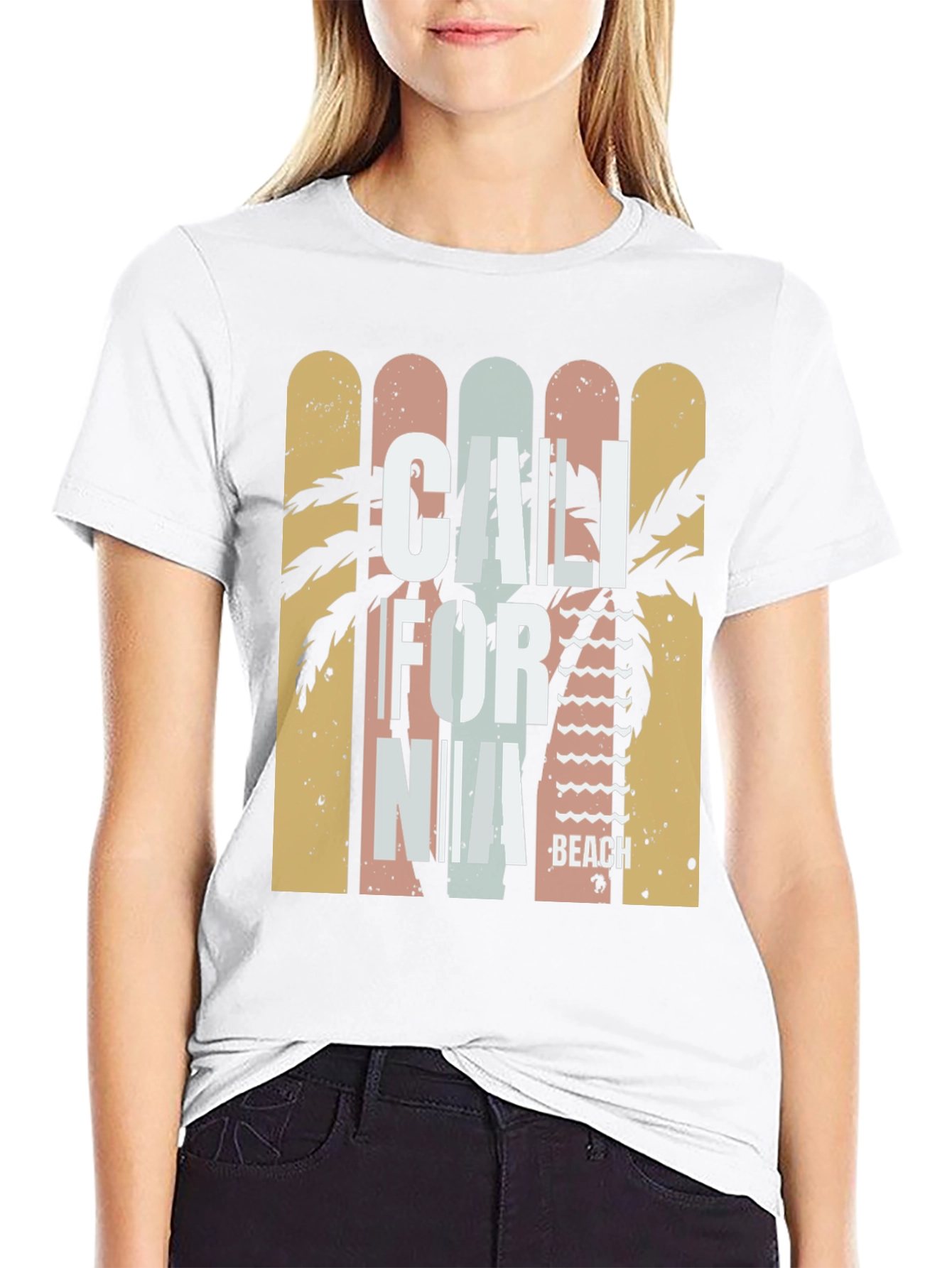 California Beach Black Graphic T-Shirt
