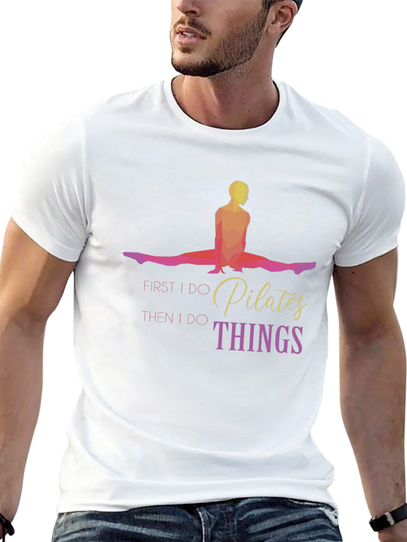 Pilates First Then Things Black T-Shirt