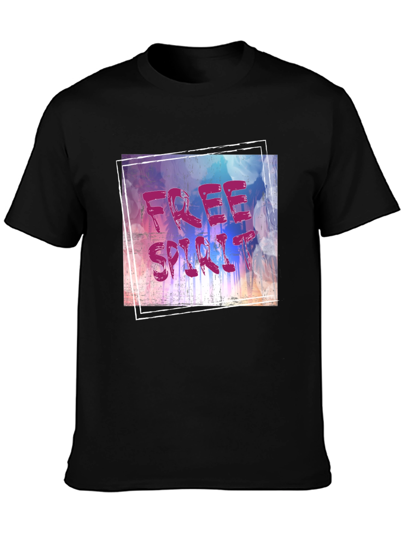 Free Spirit Graphic Tee - Black Cotton Blend