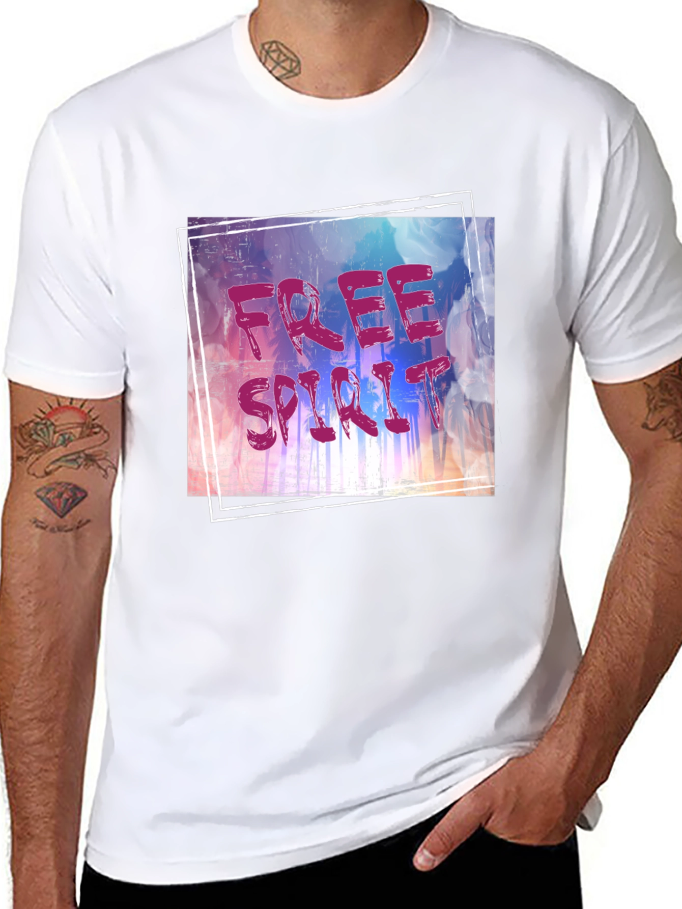 Free Spirit Graphic Tee - Black Cotton Blend