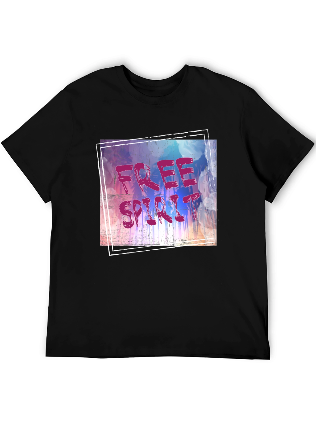 Free Spirit Graphic Tee - Black Cotton Blend