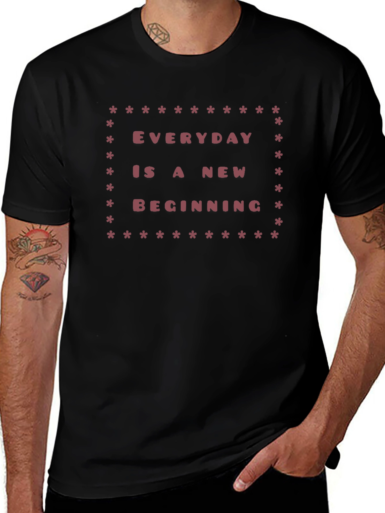 Everyday is a New Beginning Black Tee