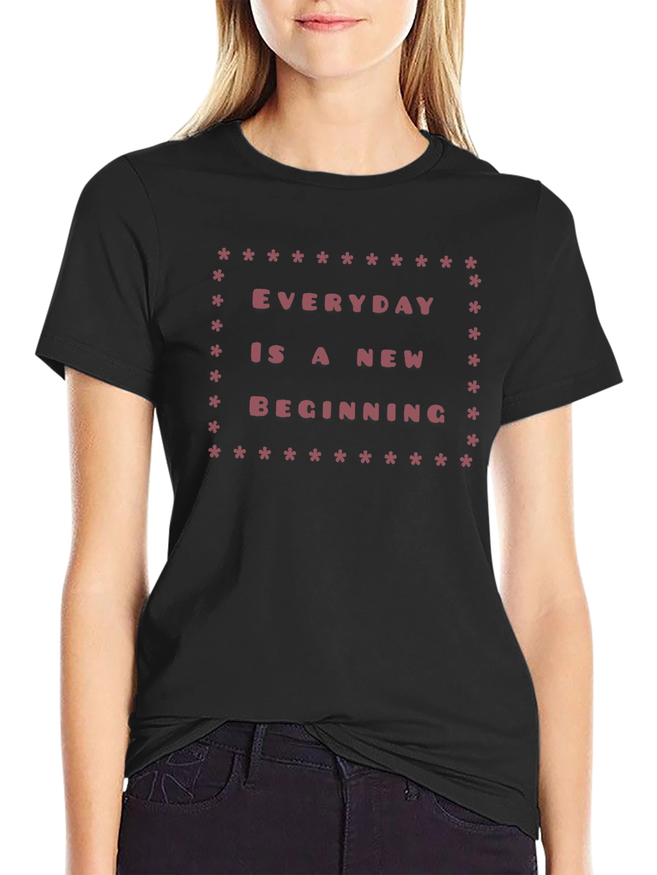 Everyday is a New Beginning Black Tee