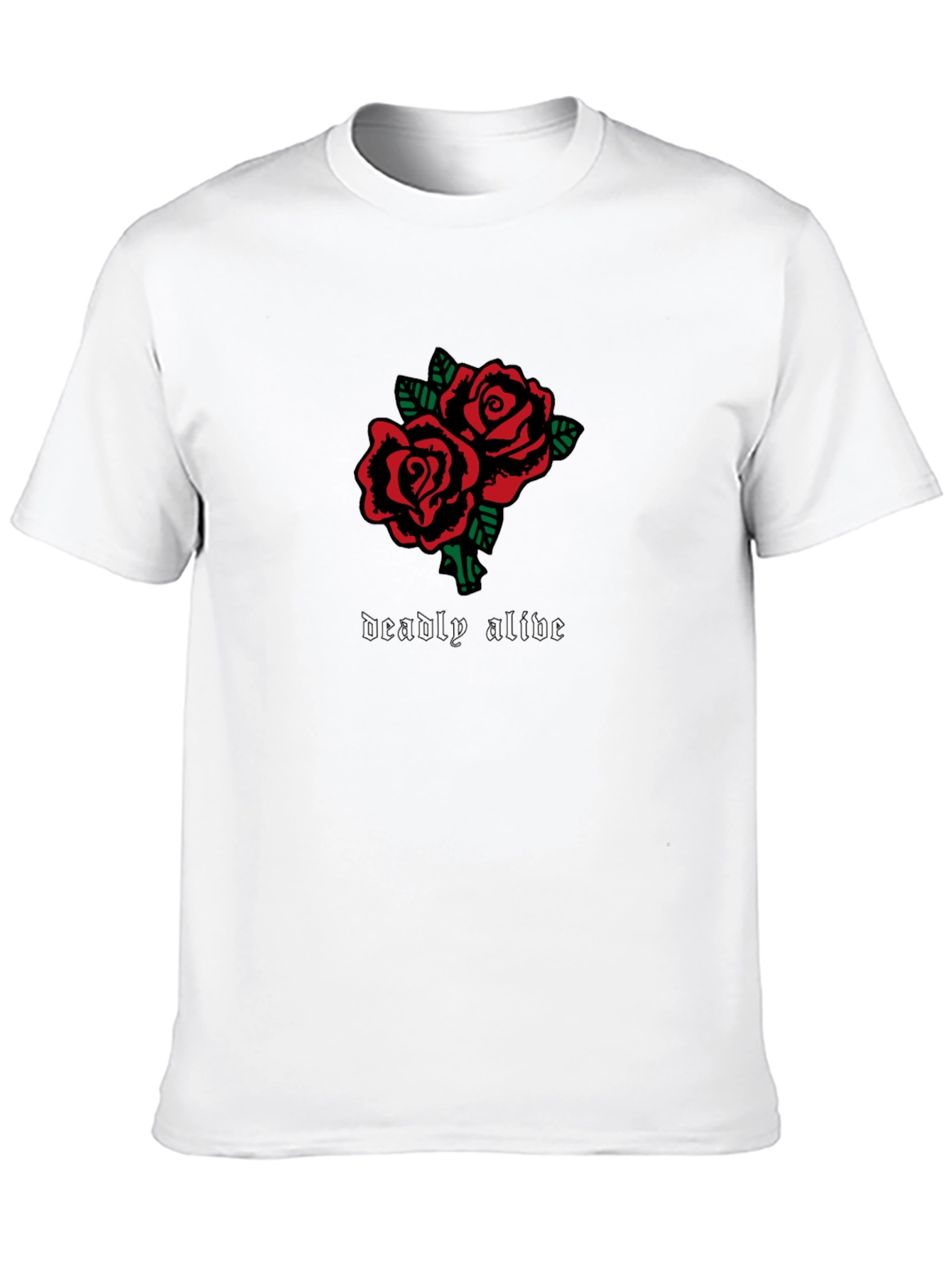 Deadly Alive Roses Graphic T-Shirt - Black