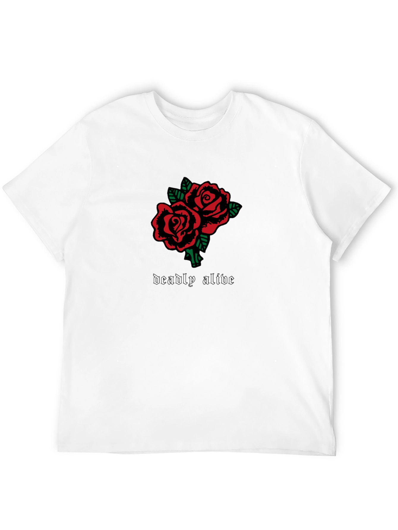 Deadly Alive Roses Graphic T-Shirt - Black