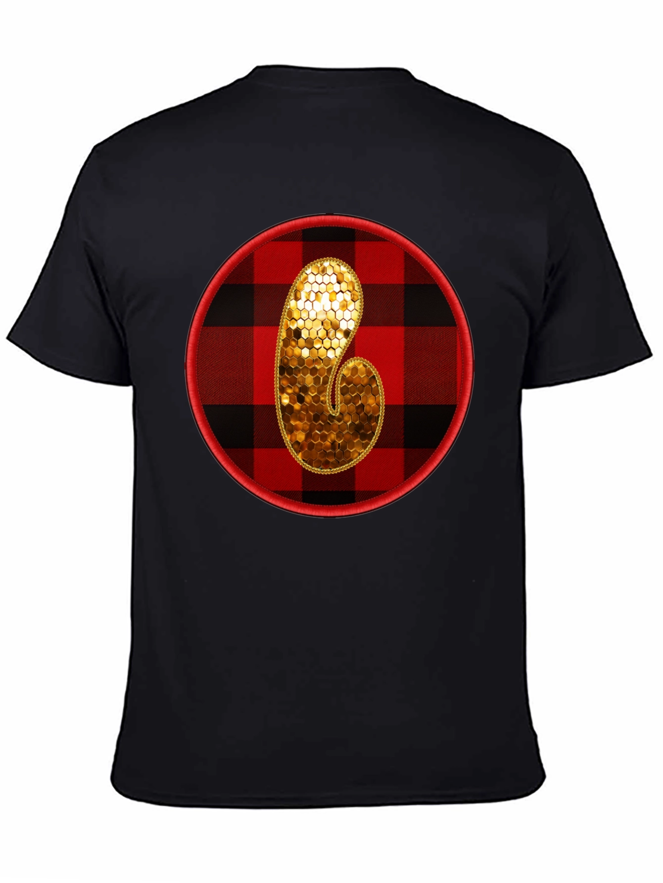 Plaid Initial T-Shirt