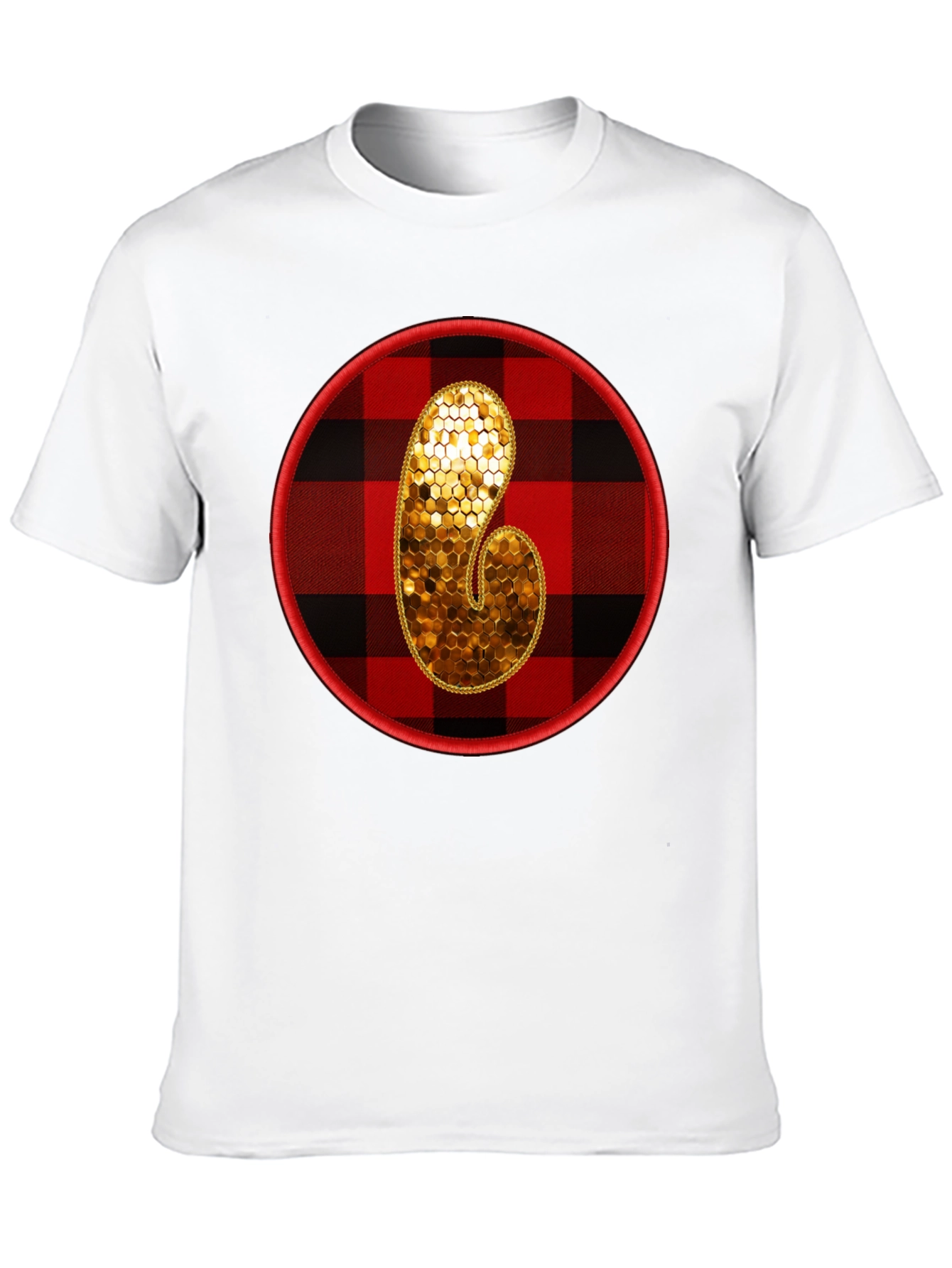 Plaid Initial T-Shirt