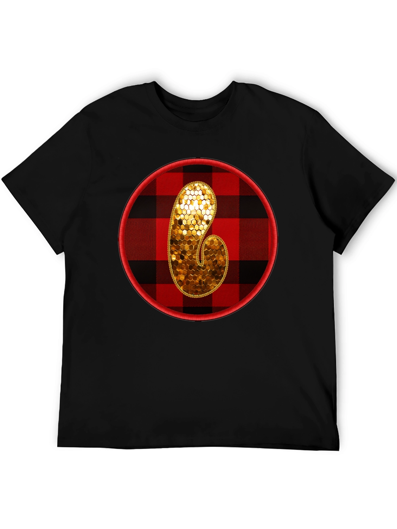 Plaid Initial T-Shirt