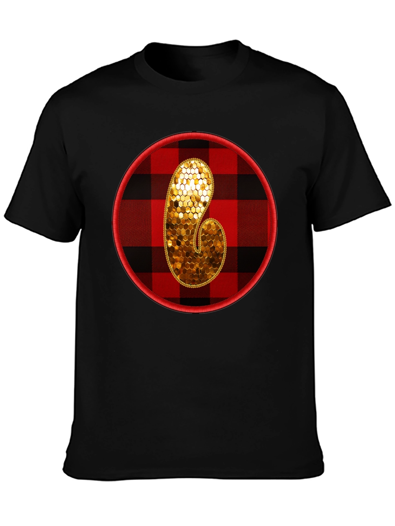 Plaid Initial T-Shirt