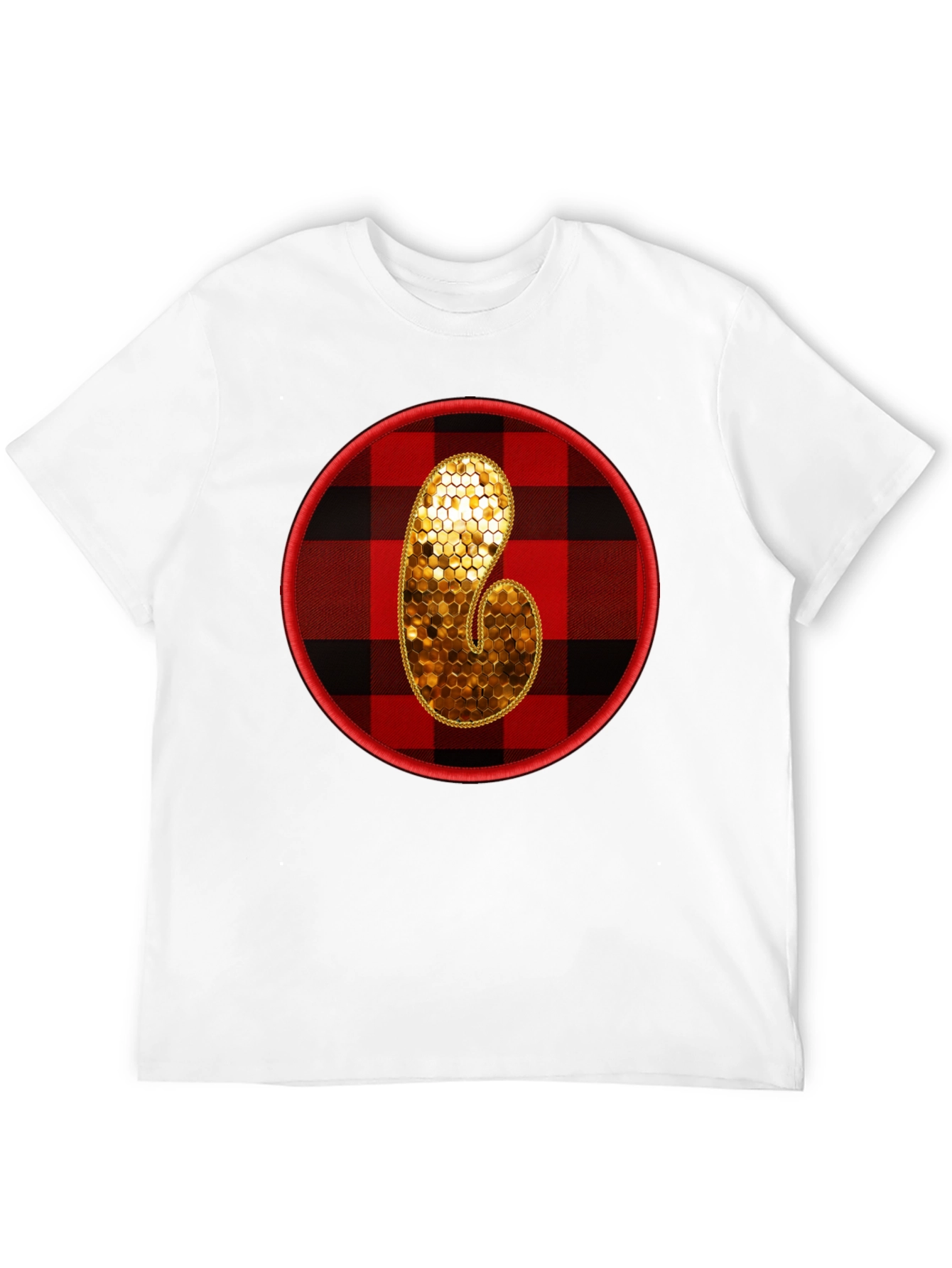 Plaid Initial T-Shirt