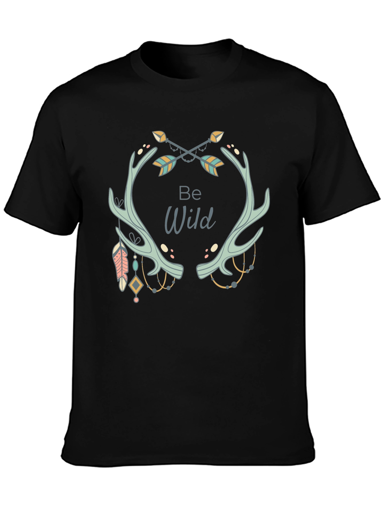 Be Wild Graphic Tee - Black Casual T-Shirt