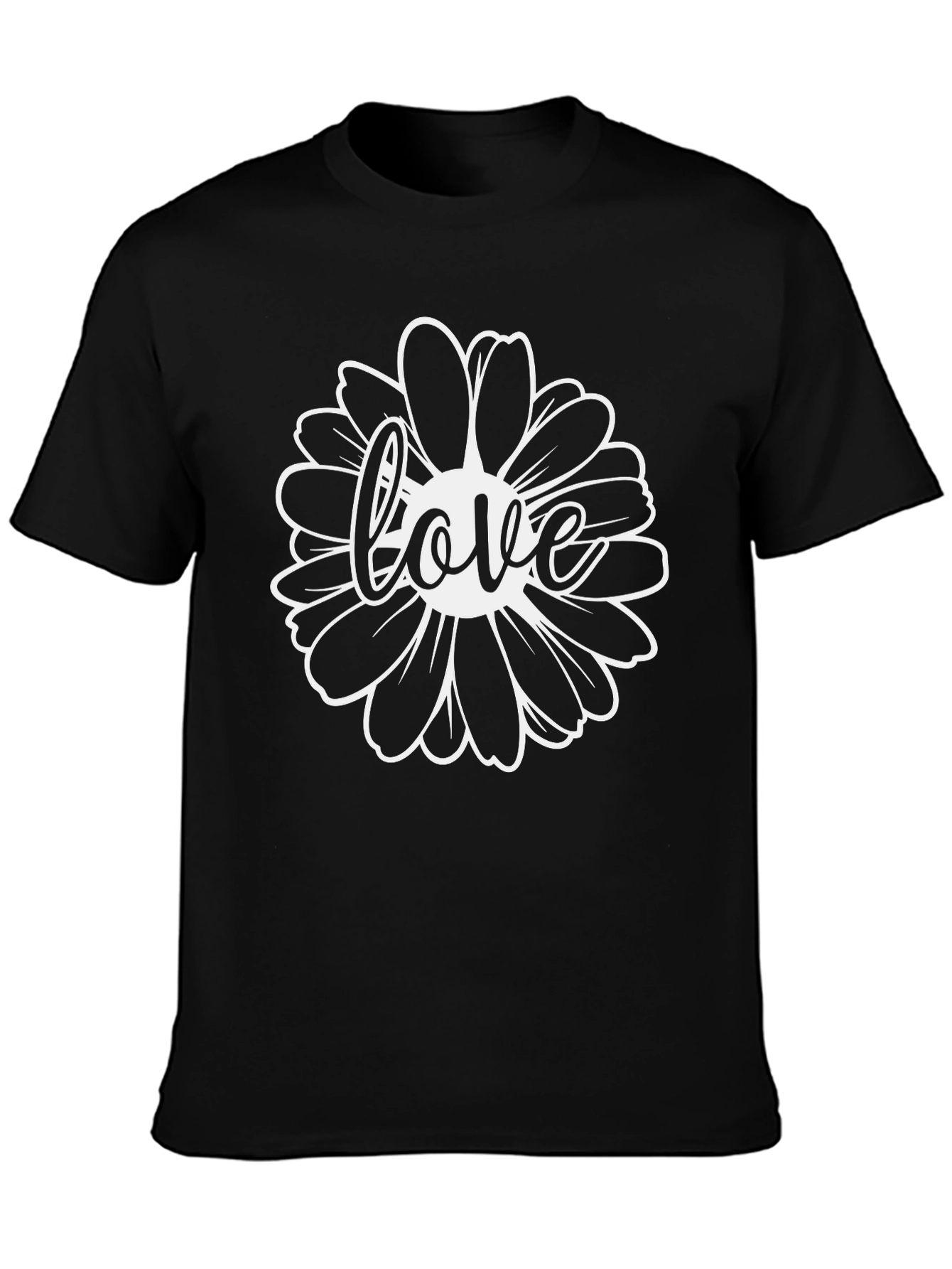 Love Daisy Graphic Black Tee