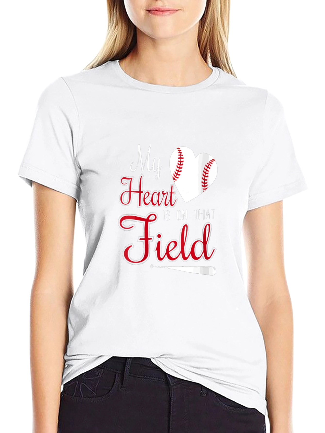 Baseball Heart Field Graphic Tee