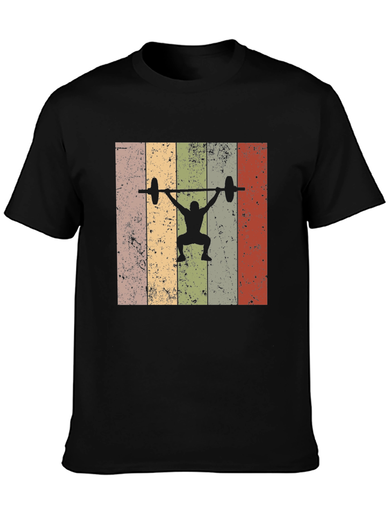 Retro Weightlifting T-Shirt - Black