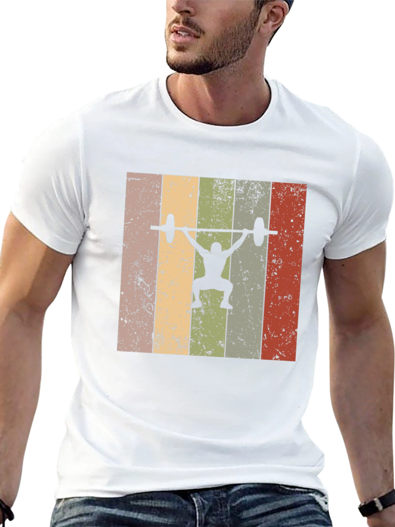 Retro Weightlifting T-Shirt - Black