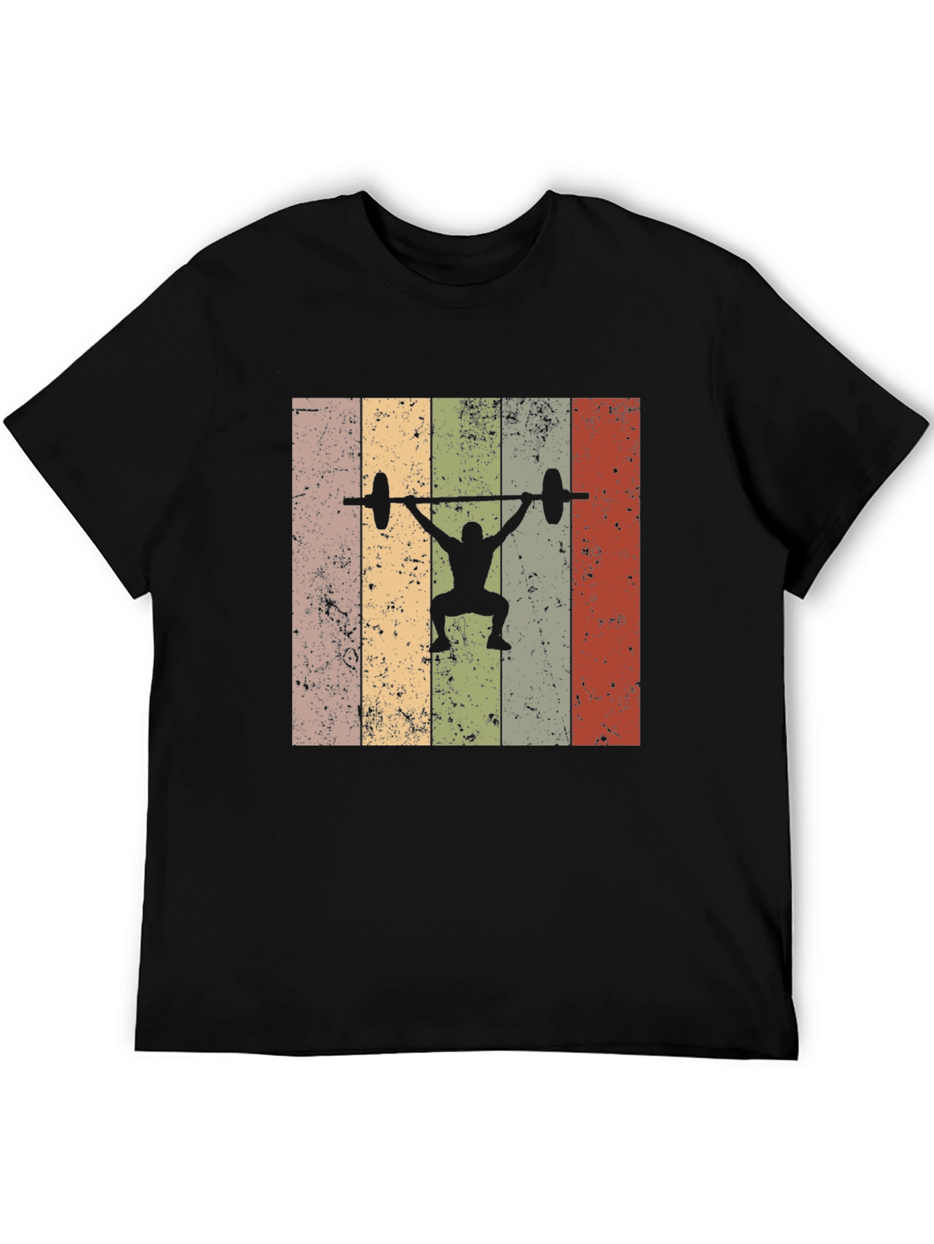 Retro Weightlifting T-Shirt - Black