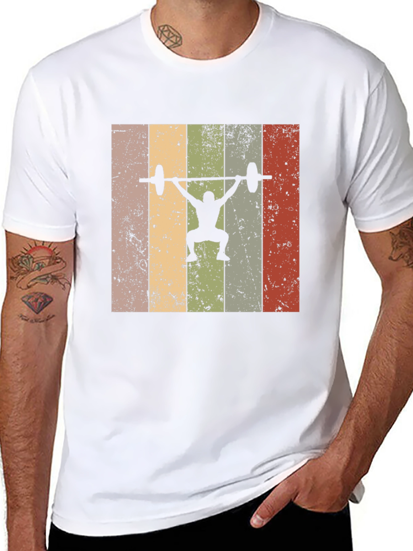 Retro Weightlifting T-Shirt - Black