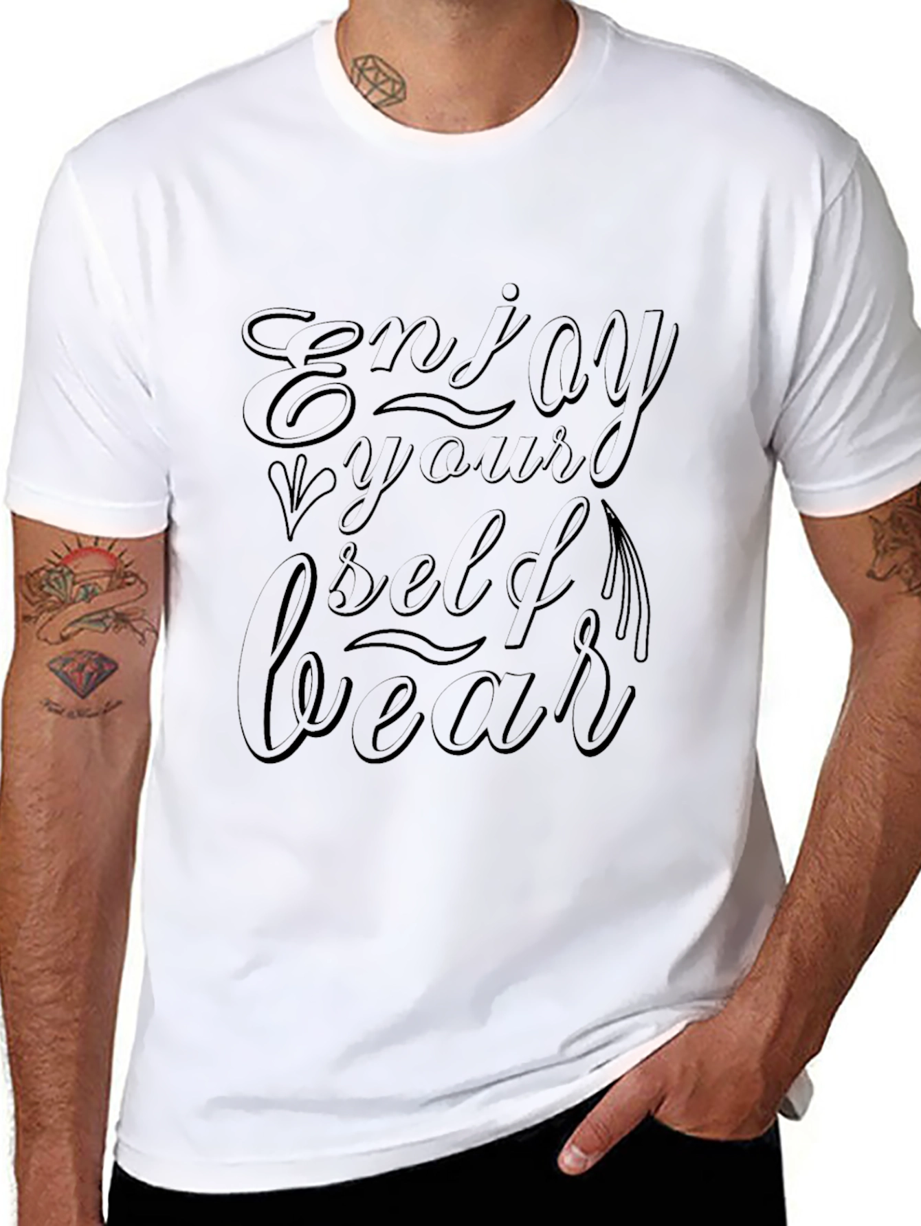 Enjoy Yourself Wear Tee - Black Casual T-Shirt