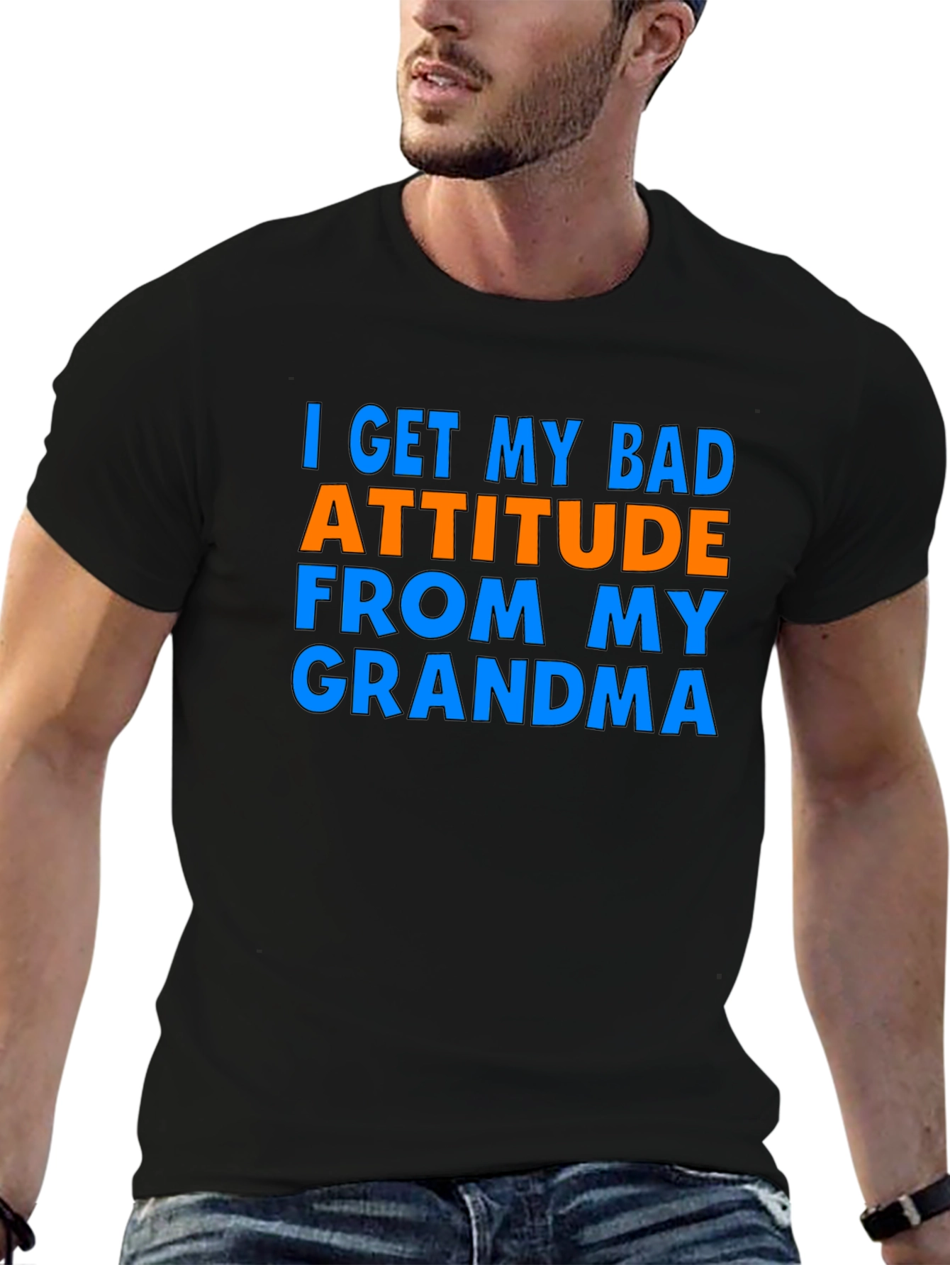 Funny Bad Attitude Grandma Graphic T-Shirt
