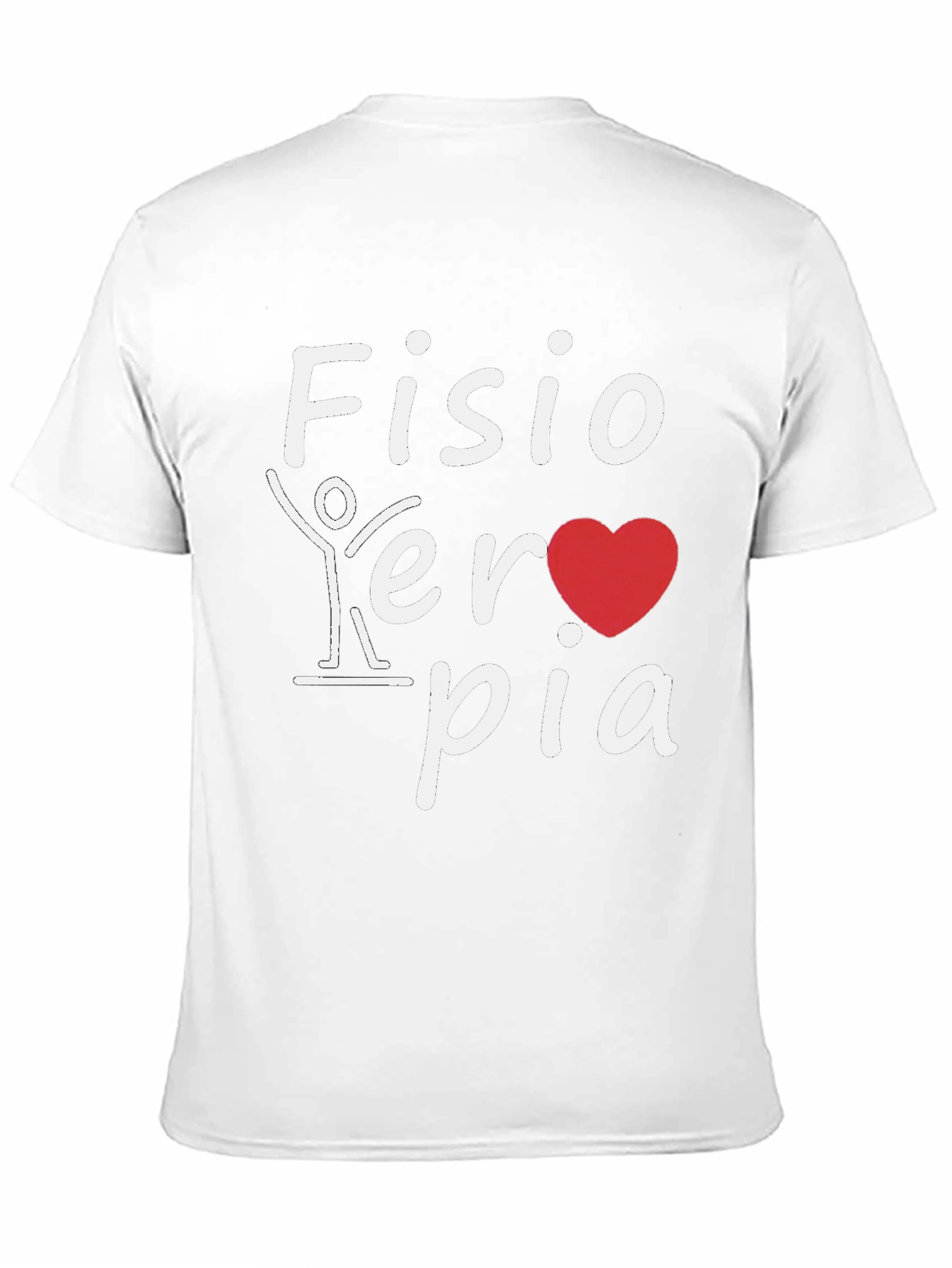 Fisioterapia T-Shirt: Heart and Stick Figure Design