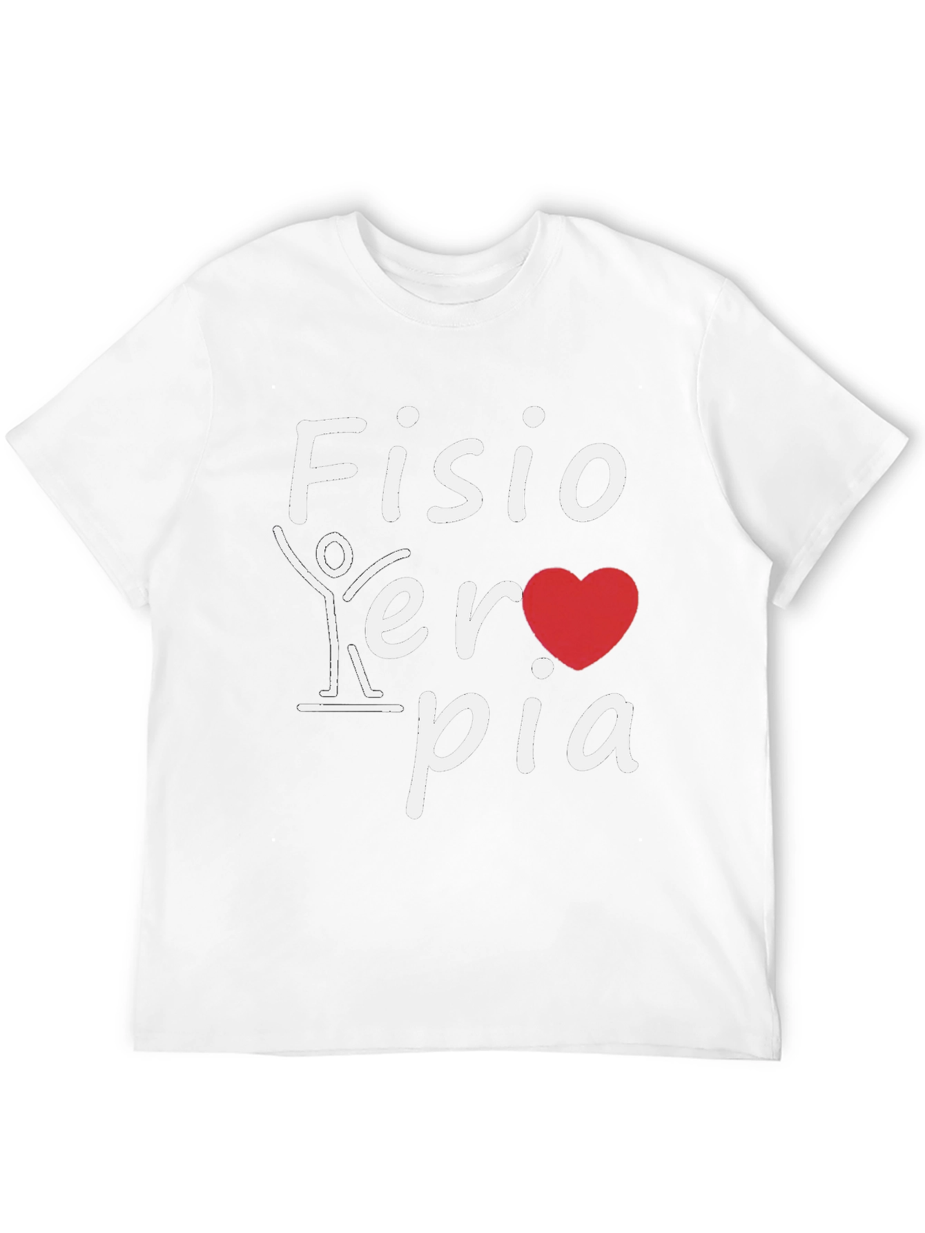 Fisioterapia T-Shirt: Heart and Stick Figure Design