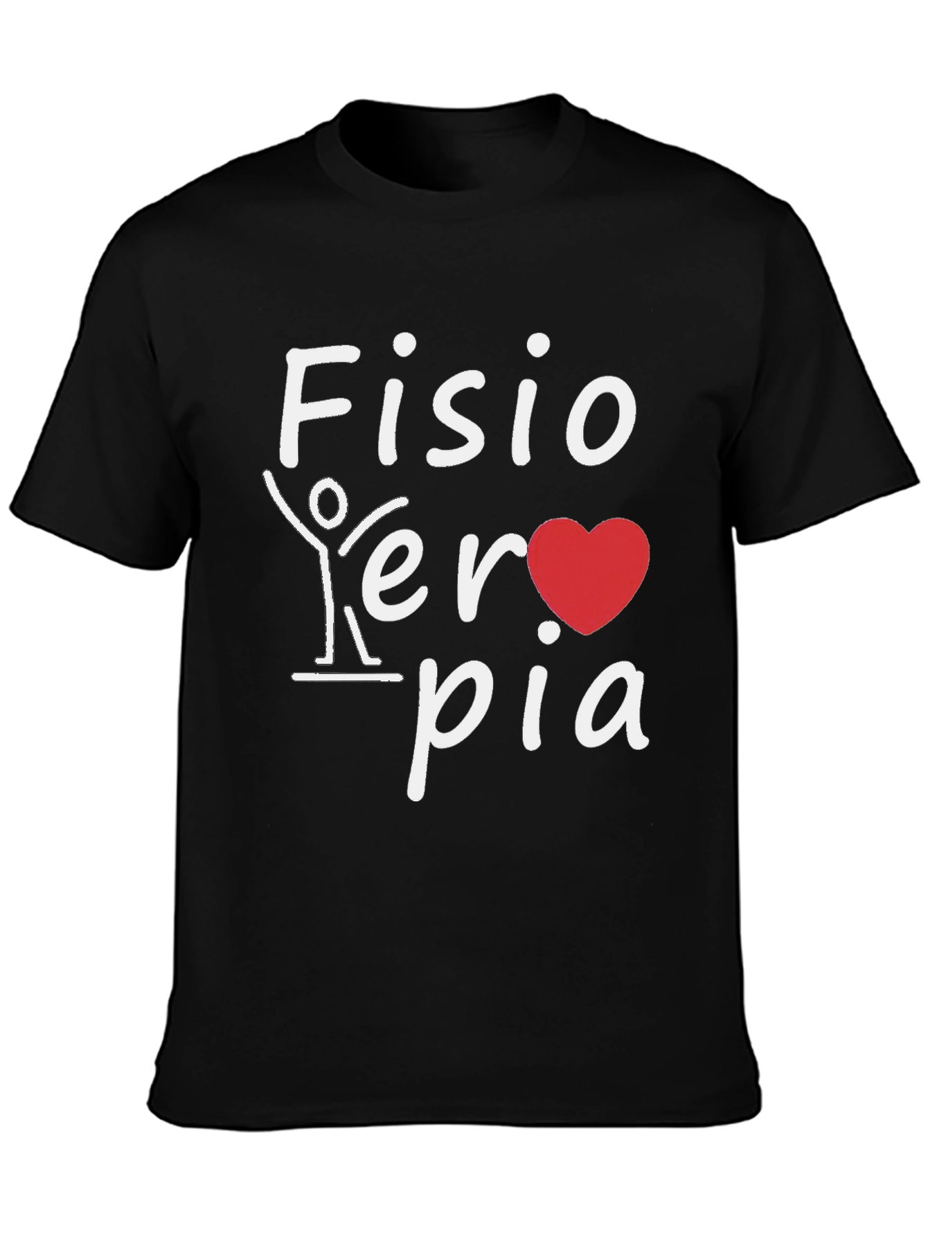 Fisioterapia T-Shirt: Heart and Stick Figure Design