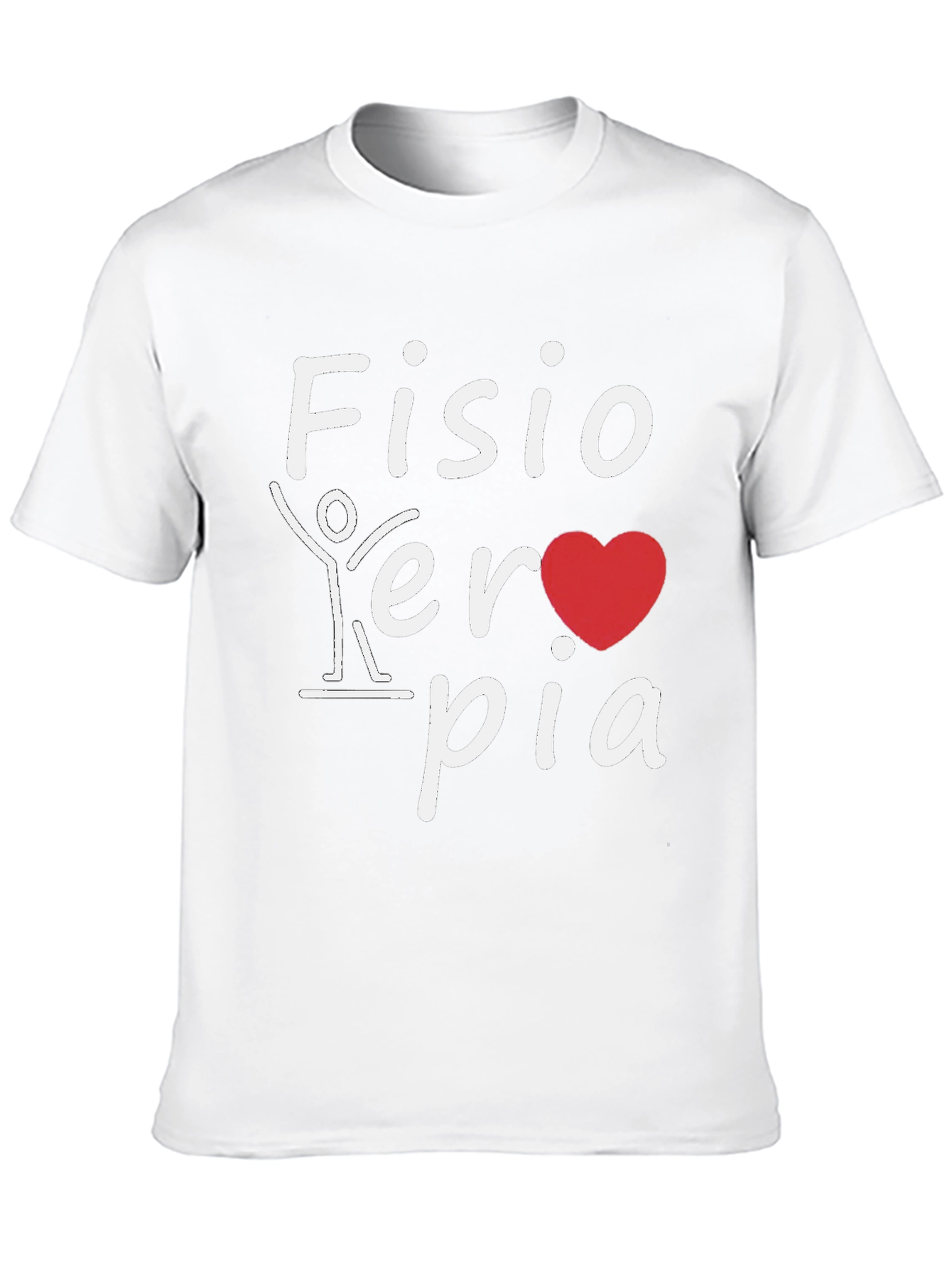 Fisioterapia T-Shirt: Heart and Stick Figure Design