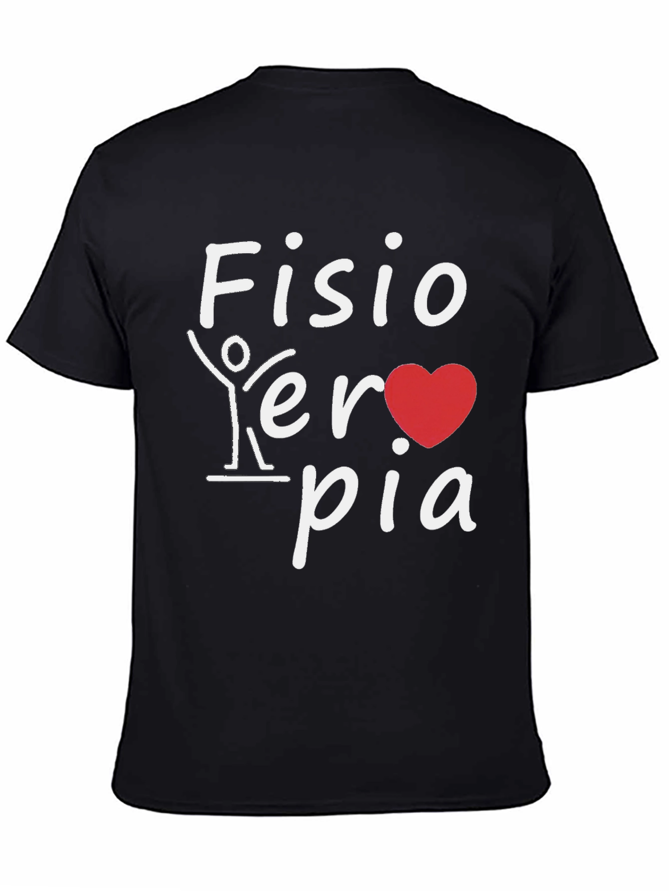 Fisioterapia T-Shirt: Heart and Stick Figure Design