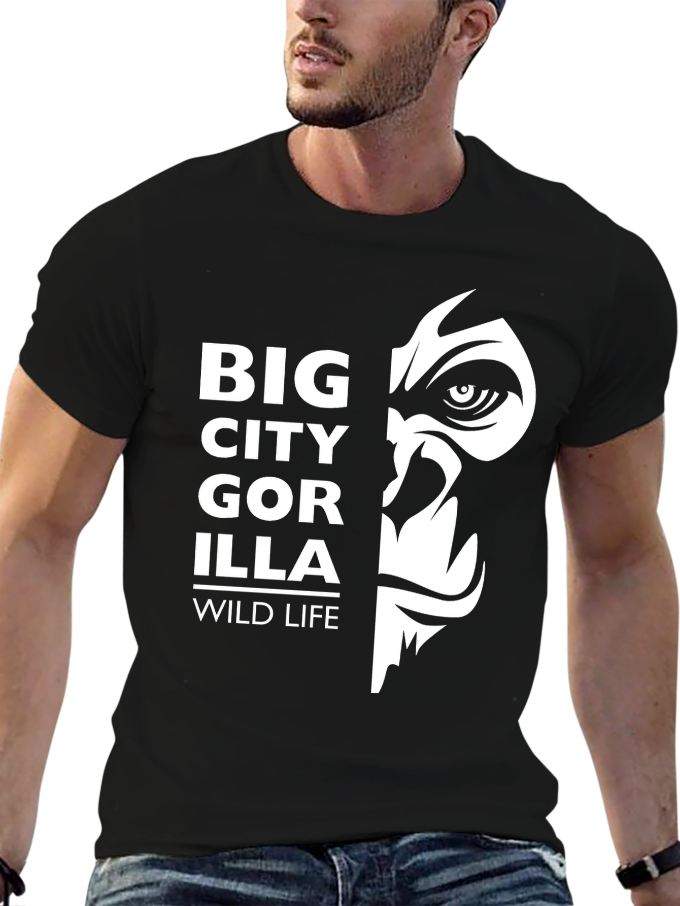 Big City Gorilla Wildlife T-Shirt - Black