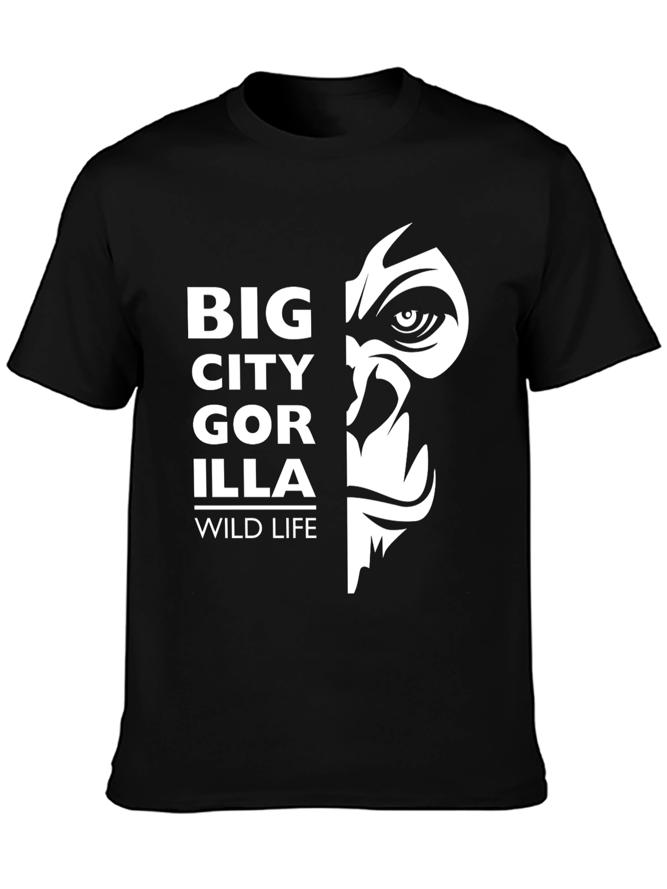 Big City Gorilla Wildlife T-Shirt - Black