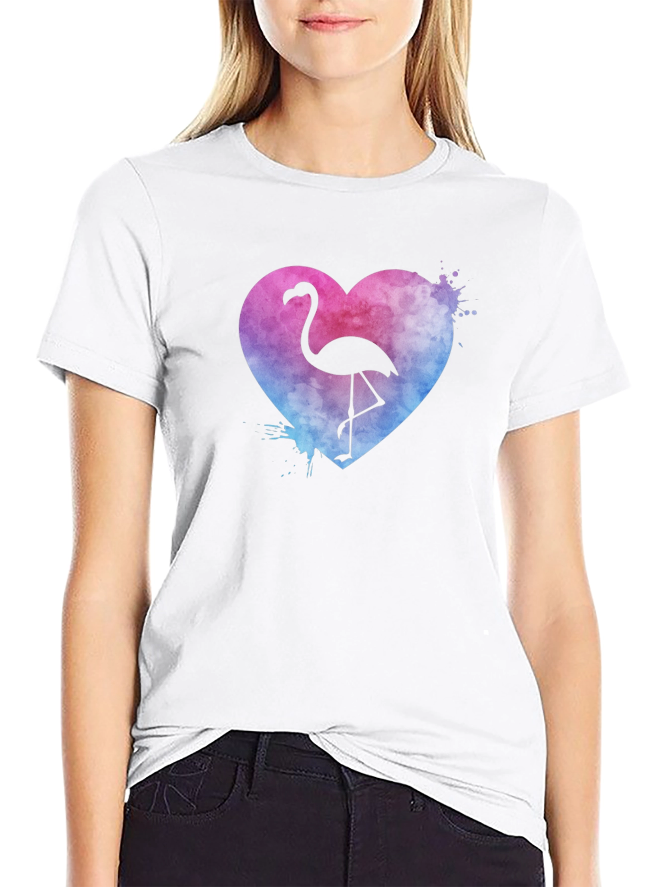 Flamingo Heart T-Shirt - Graphic Tee