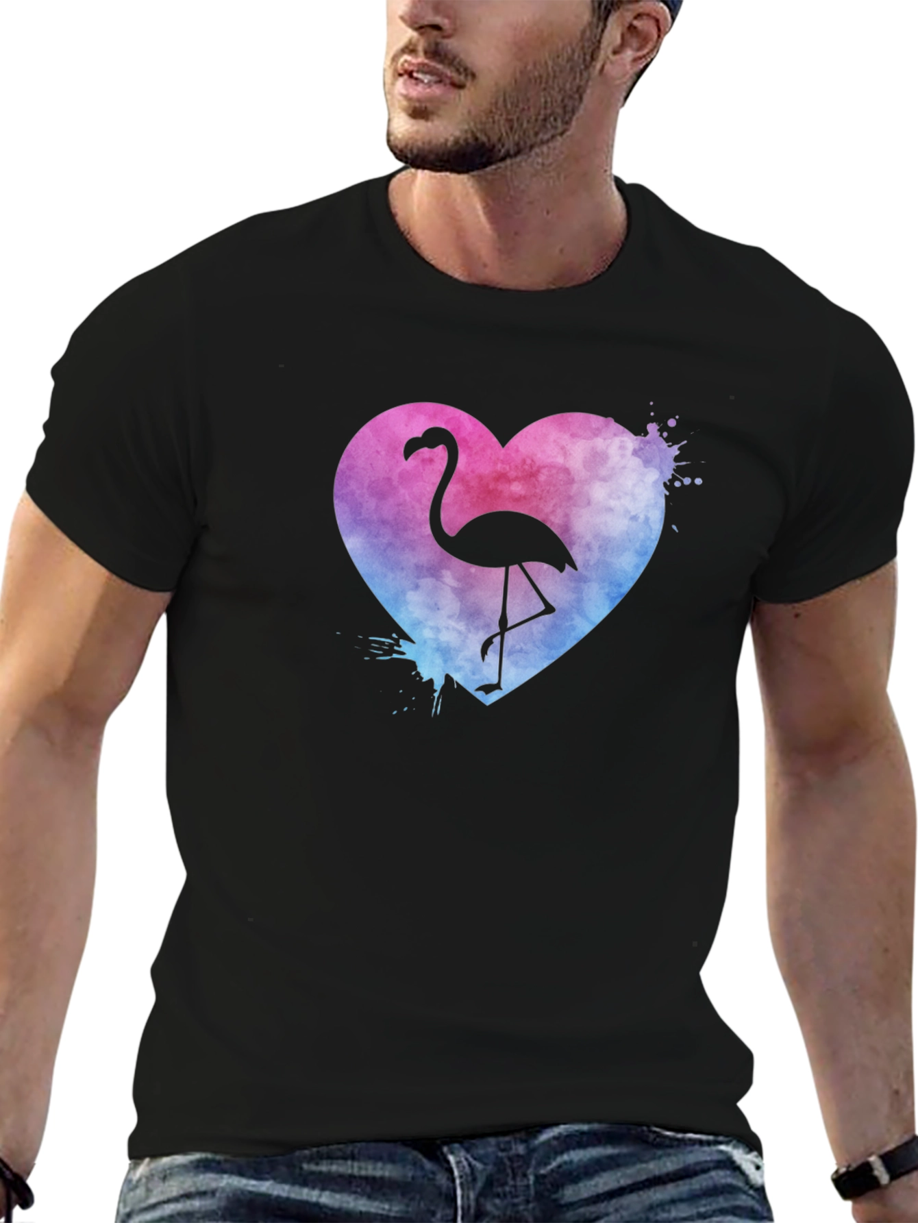 Flamingo Heart T-Shirt - Graphic Tee