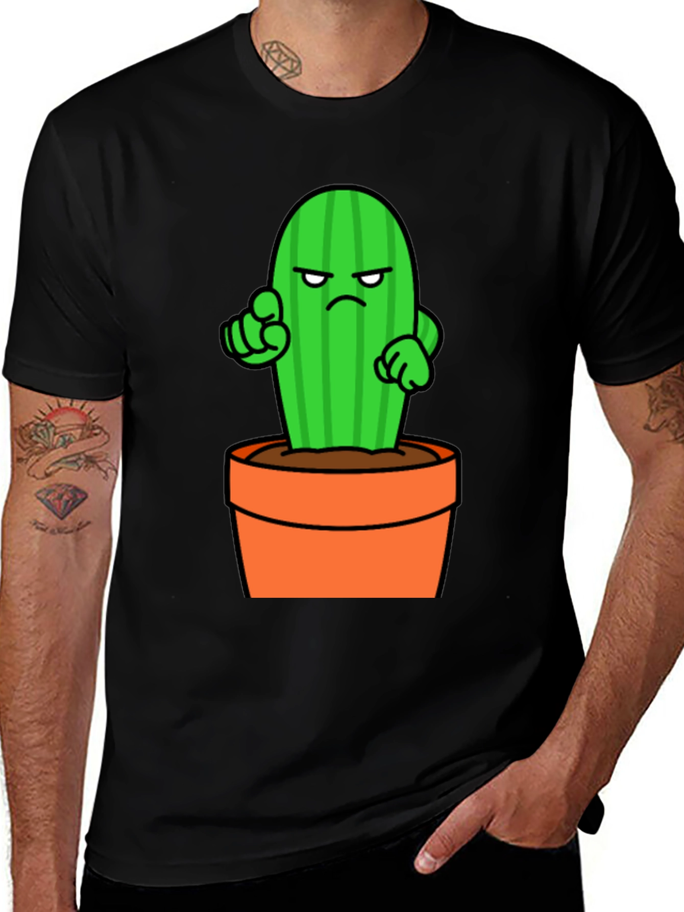 Cactus Cartoon Graphic T-Shirt