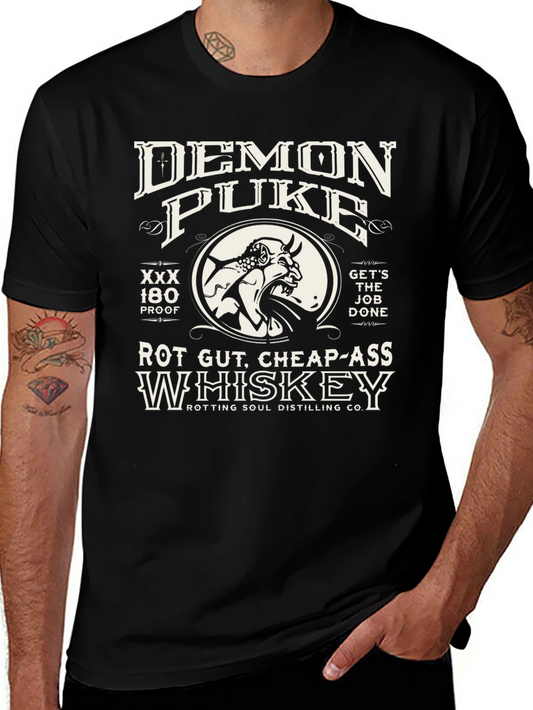 Demon Puke Whiskey Graphic T-Shirt