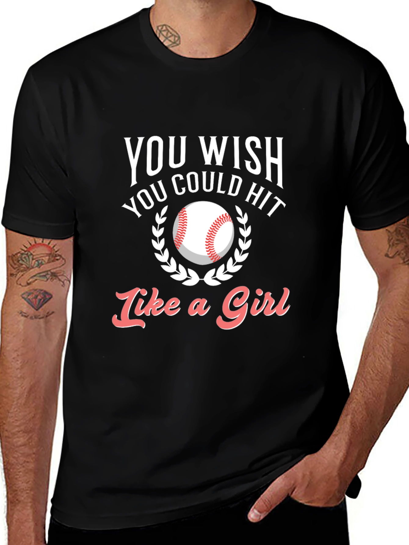 Baseball Hit Like A Girl T-Shirt