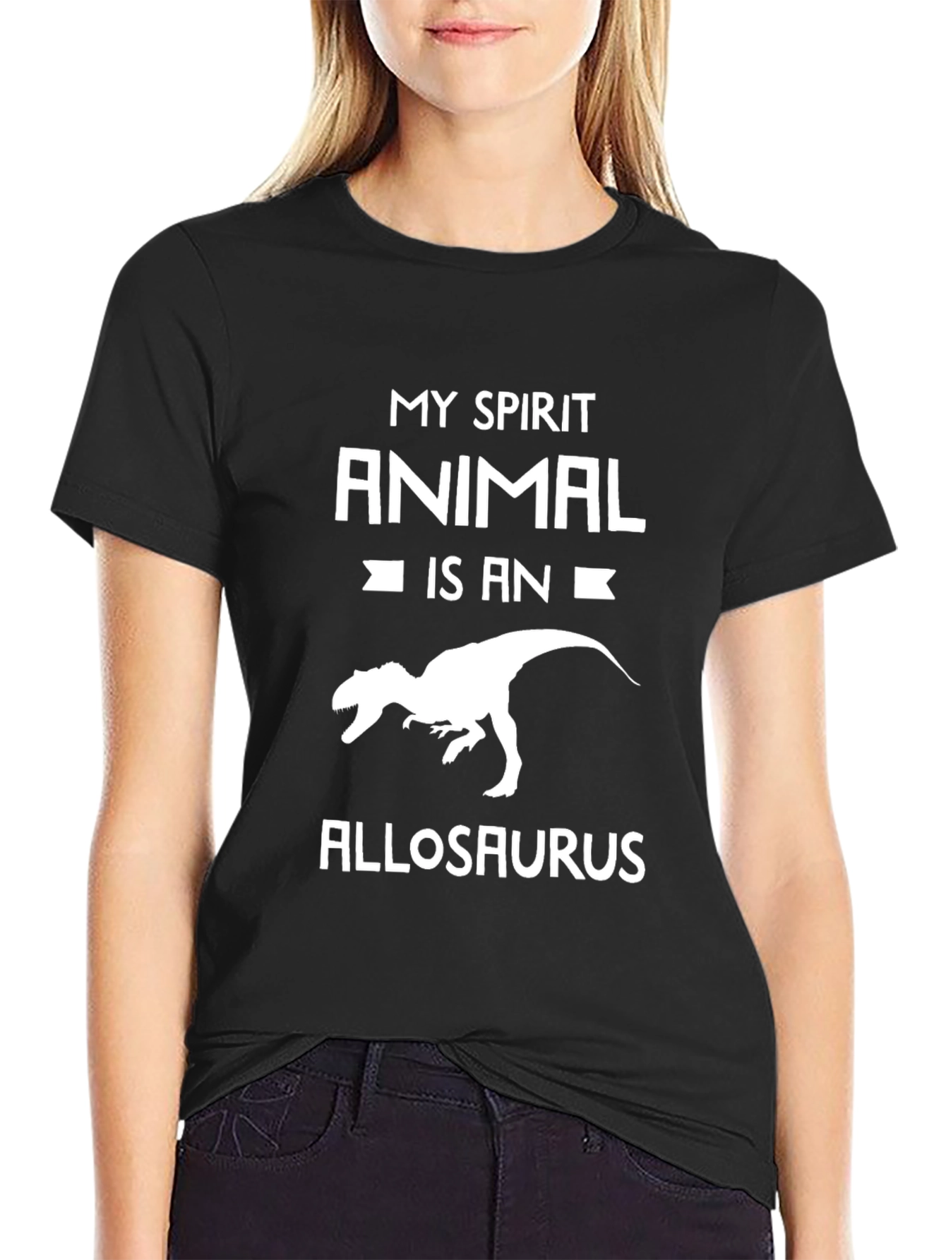 Allosaurus Spirit Animal Black T-Shirt