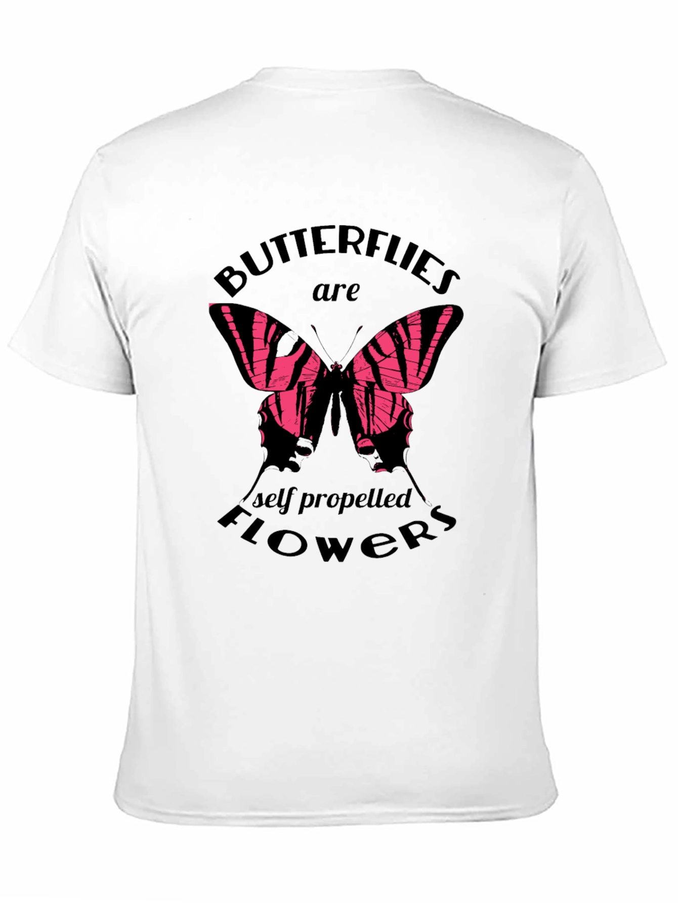 Butterfly Flowers Graphic T-Shirt - Trendy Black Tee