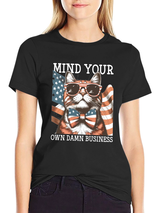 Mind Your Own Business Cat T-Shirt