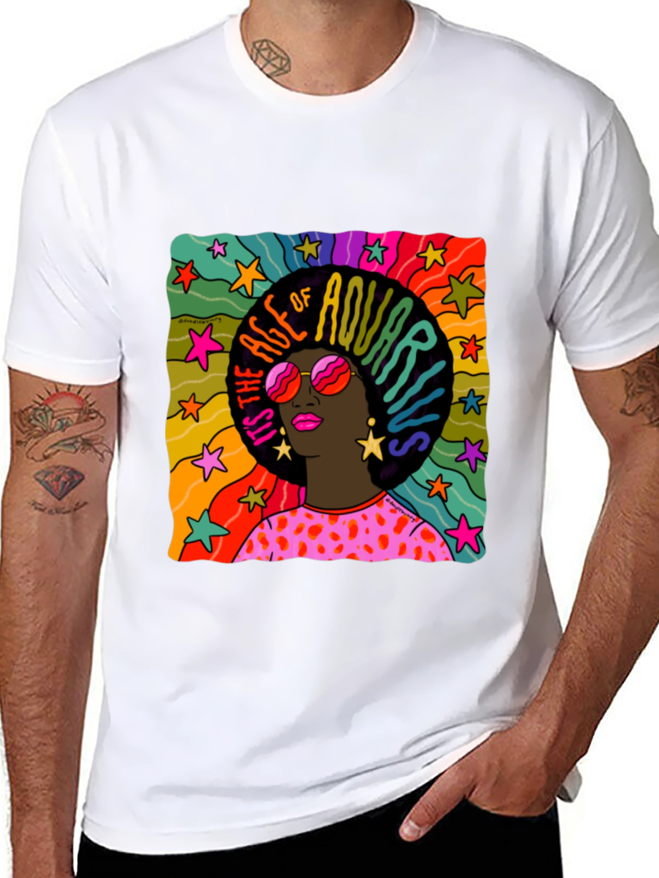 Age of Aquarius Graphic Tee - Retro Style