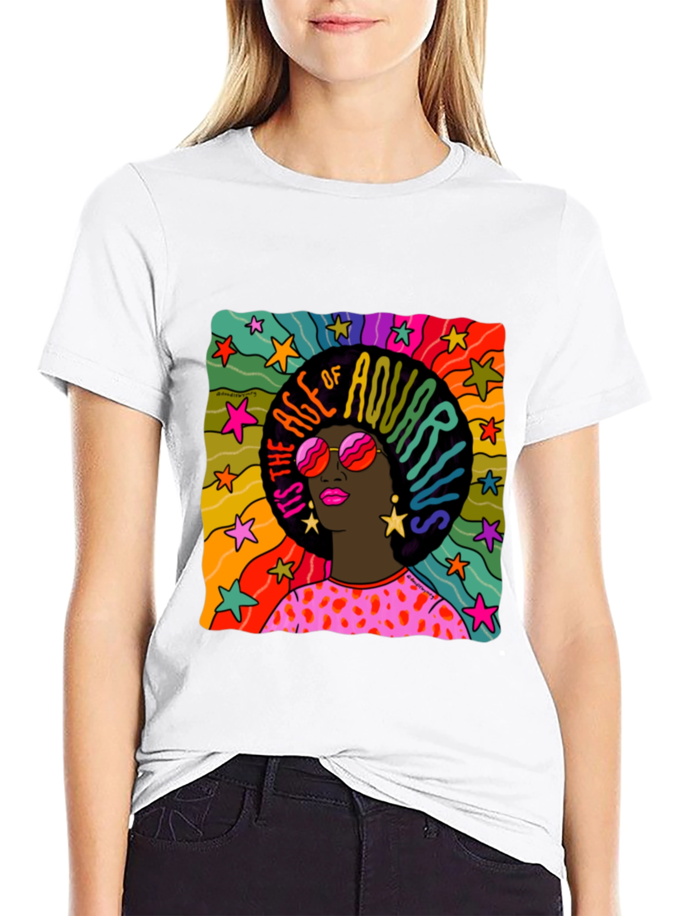 Age of Aquarius Graphic Tee - Retro Style