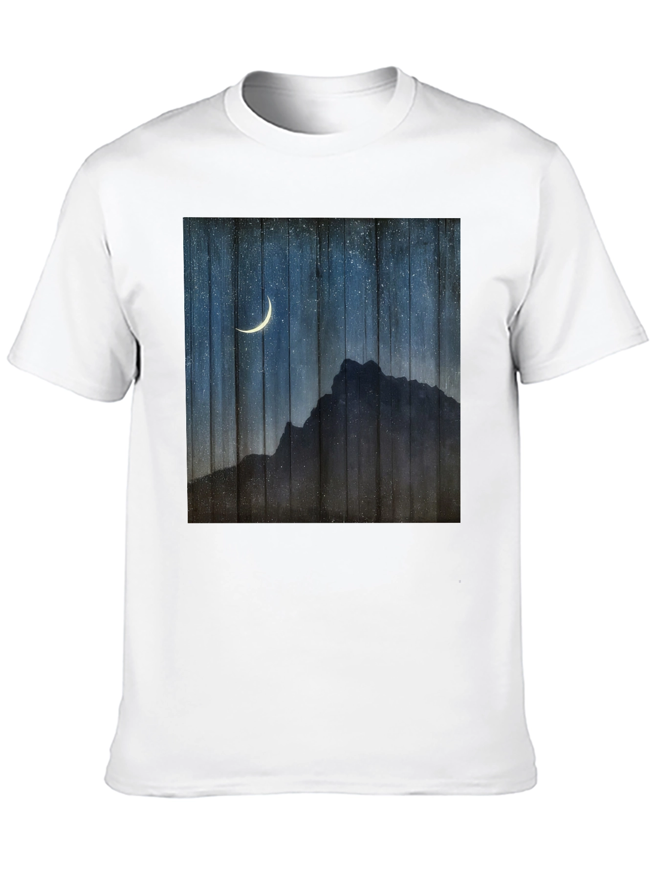 Mountain Moon Graphic Tee - Black Cotton T-Shirt