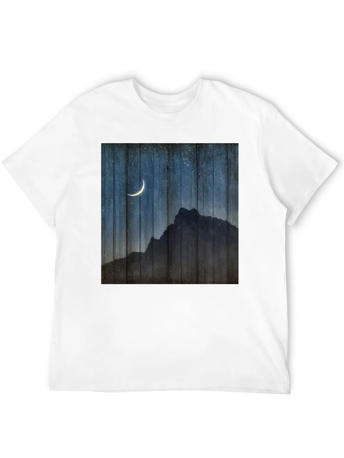 Mountain Moon Graphic Tee - Black Cotton T-Shirt