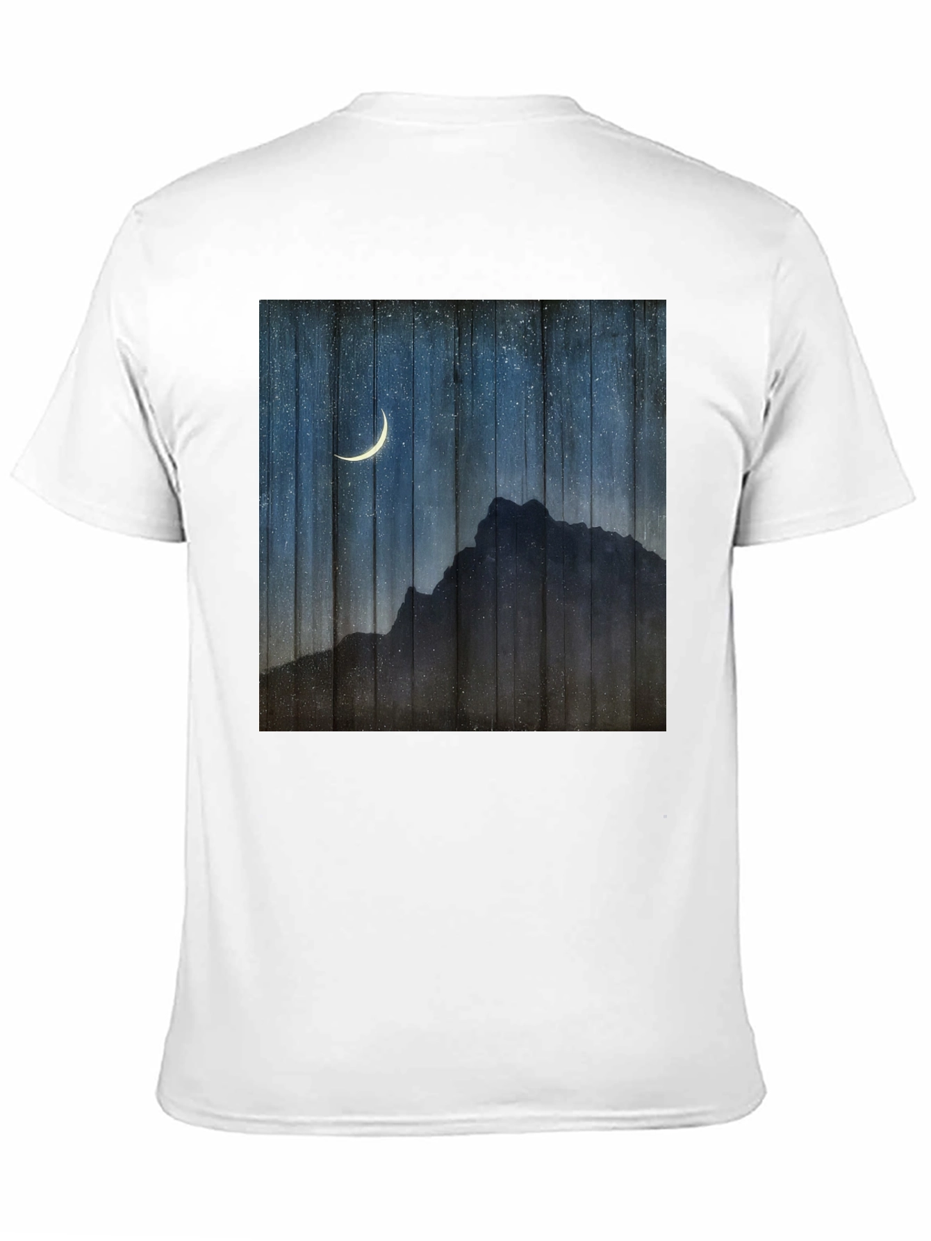 Mountain Moon Graphic Tee - Black Cotton T-Shirt