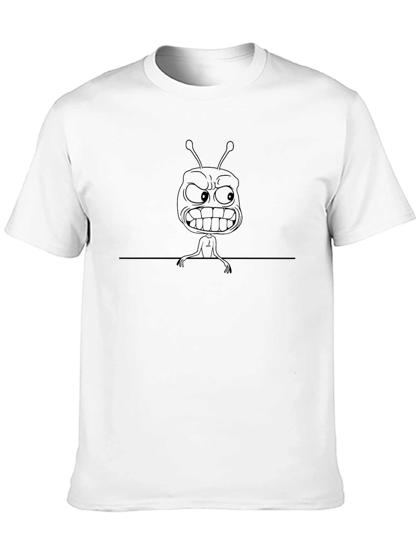 Cartoon Alien Black T-Shirt