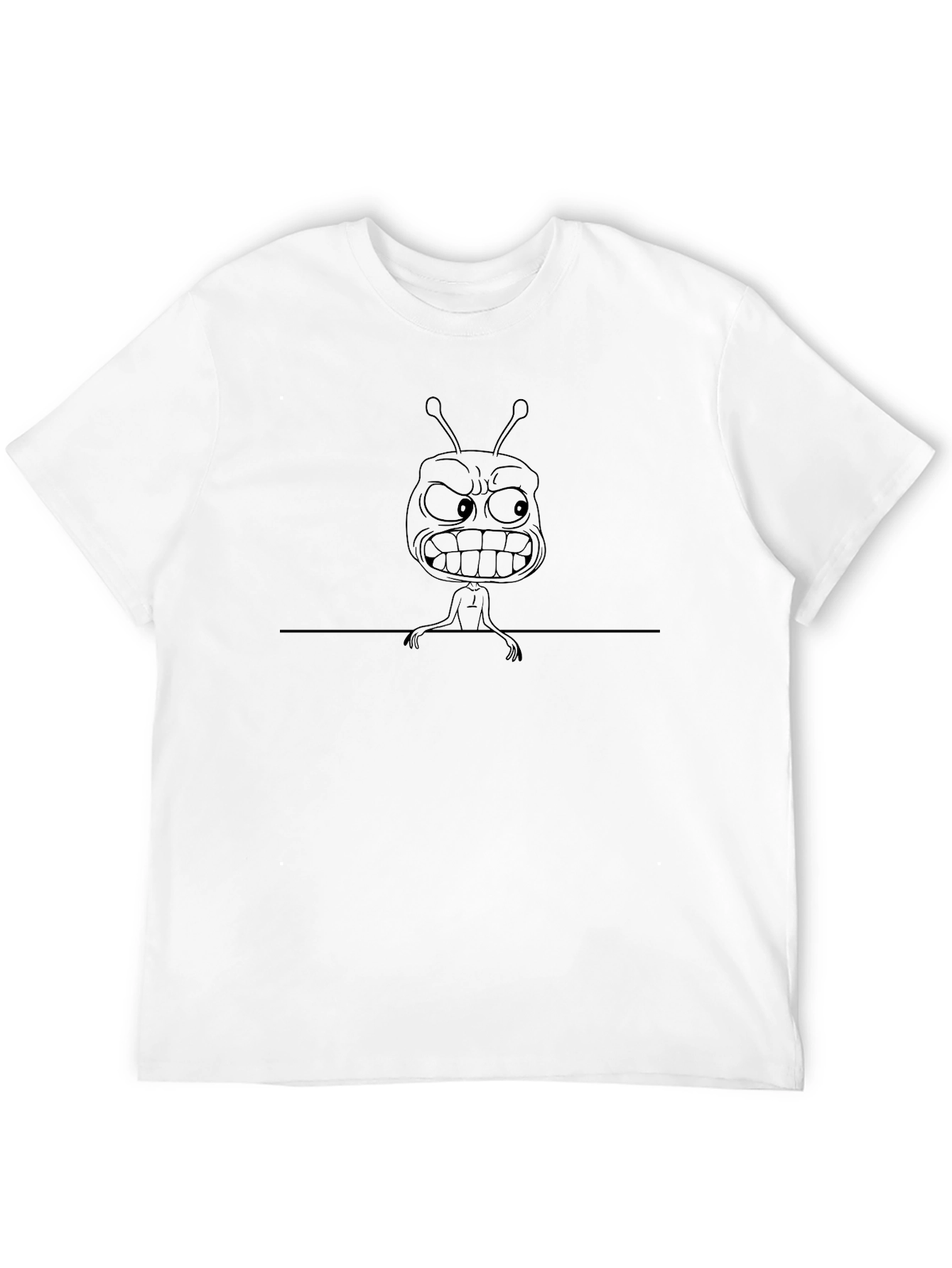 Cartoon Alien Black T-Shirt