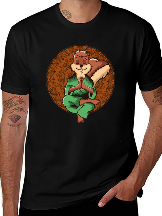 Zen Squirrel T-Shirt - Meditating Rodent Graphic Tee